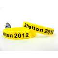Embossed and filled one color silicone bracelet